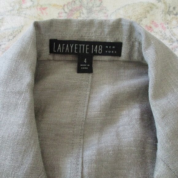 LAFAYETTE 148 Light Gray Linen Blend Blazer Jacket - Picture 8 of 8